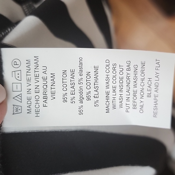 Michael Kors Women’s 1X Dress Black White Striped Nautical Stretch Cotton - Picture 7 of 7